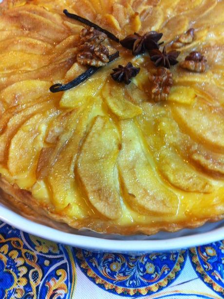 Tarta De Crema De Vainilla Y Pera