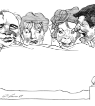 David Levine caricaturista de la historia.