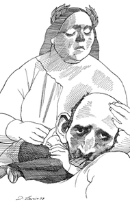 David Levine caricaturista de la historia.