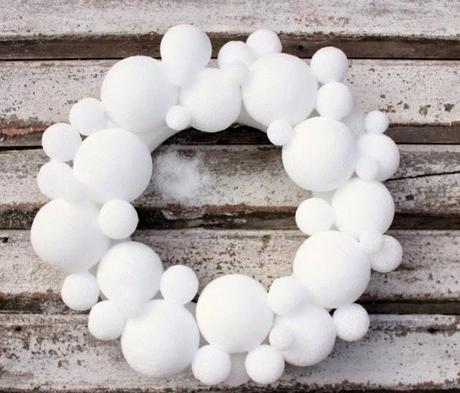 4 ideas DIY de Navidad para hacer con nuestros hijos Corona de bolas de nieve
