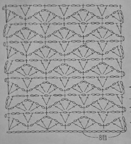 Estola a ganchillo buganvilla con patrón