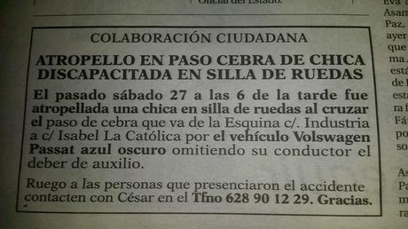 Buscan a un conductor que atropelló a una chica en silla de ruedas y se dio a la fuga en Albacete