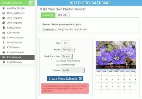 Crea tu propio calendario personalizado para este nuevo año