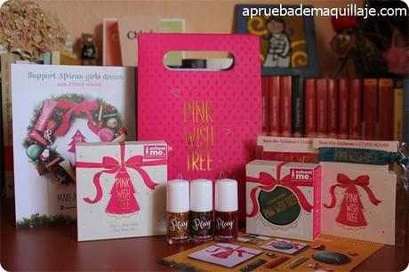 Contenido de la Pink Box de Navidad 2014 de Etude House con la colección pink wish tree para save the children
