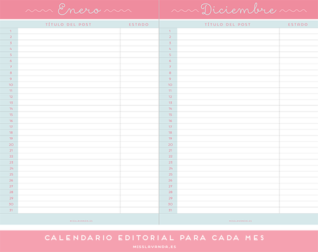 Freebies: blogger planner bien completo para descargar Freebies: blogger planner bien completo para descargar