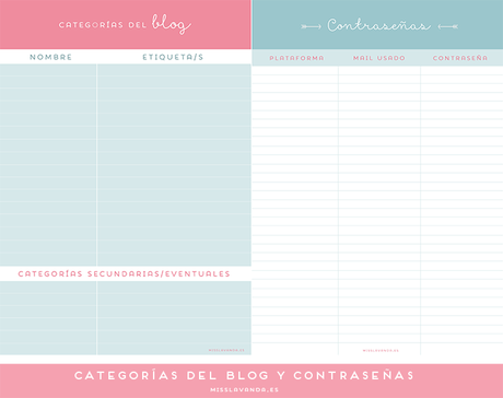 Freebies: blogger planner bien completo para descargar Freebies: blogger planner bien completo para descargar