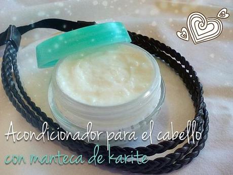 Acondicionador casero para el cabello con manteca de karité y aceite de coco.