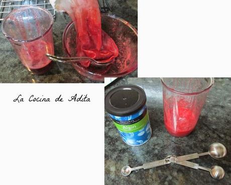 Tarta de mousse de  mandarinas, con esferificación