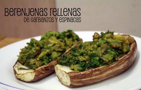 Berenjenas rellenas de garbanzos y espinacas