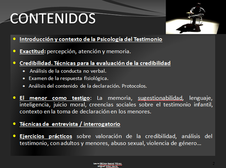 CURSO FORMATIVO TEÓRICO-PRÁCTICO SOBRE CREDIBILIDAD DEL TESTIMONIO