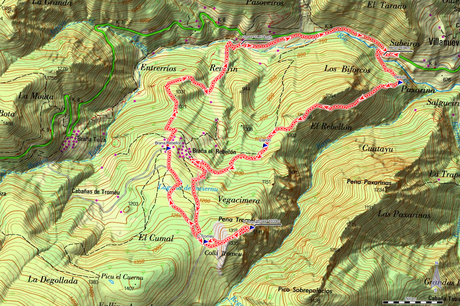 Mapa de la ruta Peña Tromeu y Rebellón