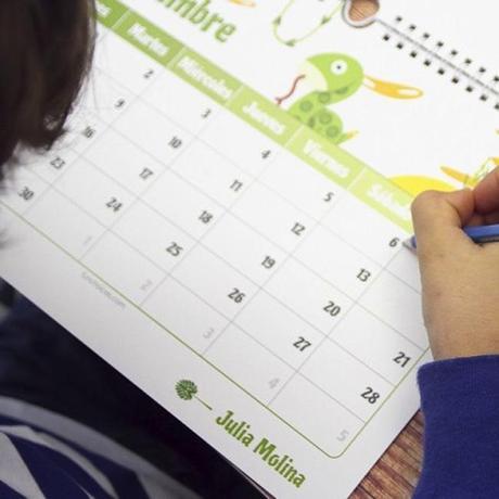 calendario infantil personalizado jungla