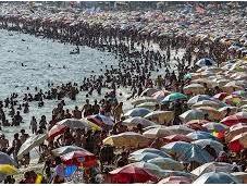 Janeiro abarrotada turistas