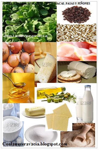 CANELONES DE ESPINACAS  CON PASAS Y PIÑONES