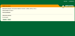 Datos del Producto - Mercadona