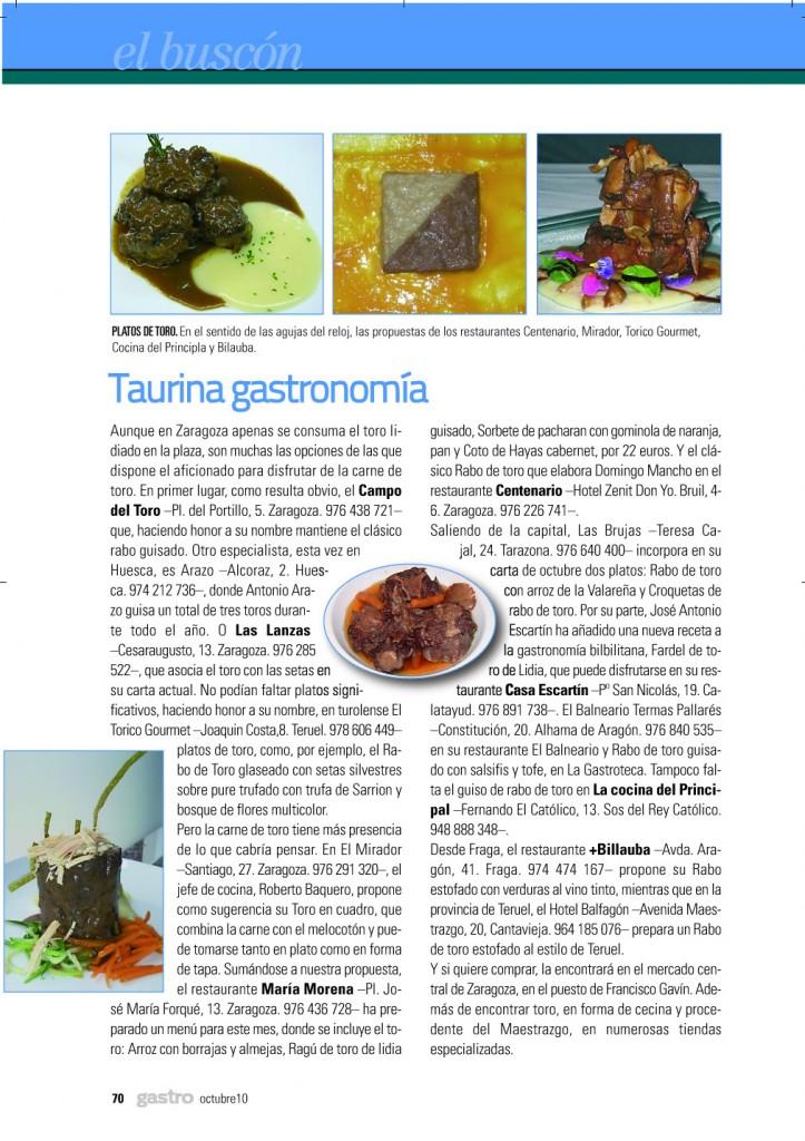 Balneario Termas Pallarés Revista Gastro Aragón octubre 2010