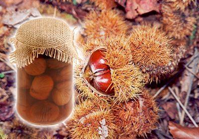 Castañas en almíbar