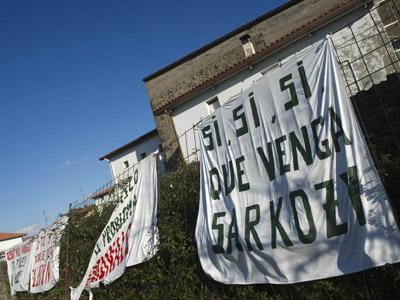 Pancarta racista en el pueblo de La Arboleda.H. Bilbao