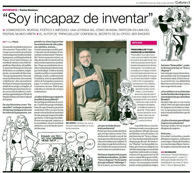 Entrevista a Carlos Giménez, El Comercio