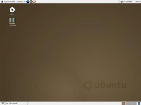 Escritorio de Ubuntu 4.10 Imagen de Warty Warthog