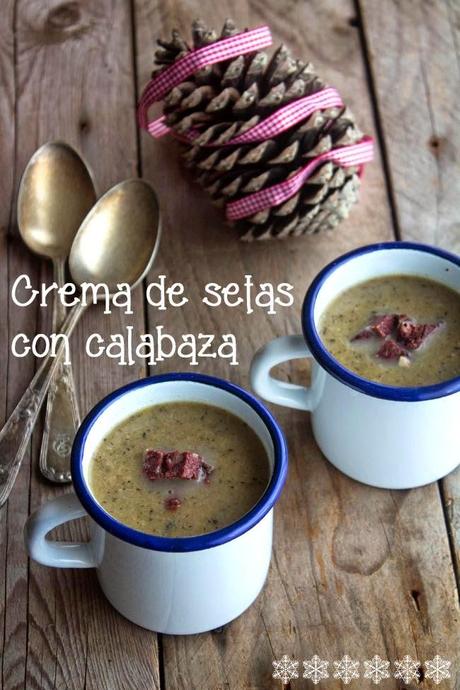 Crema de setas con calabaza