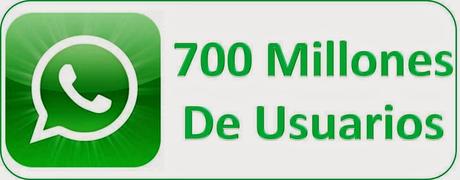 Whatsapp 700 millones Usuarios en el Mundo