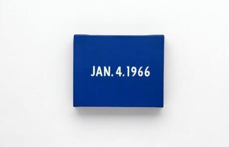 On Kawara, JAN. 4, 1966, New York’s traffic strike, New York. De la serie Today (1966–2013), acrílico sobre tela, 20.3 x 25.4 cm. Colección privada. Cortesía: David Zwirner, Nueva York/Londres