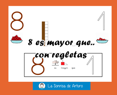 8 es mayor que...con regletas.