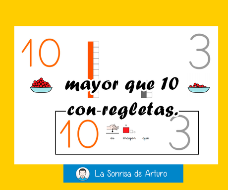 mayor que 10 con regletas.