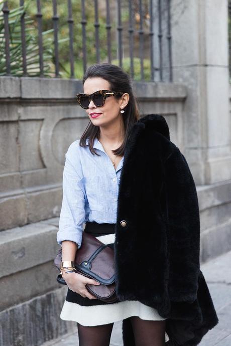 Striped_Skirt-Blue_Shirt-Faux_Fur_Coat-Outfit-Street_Style-Collage_Vintage-