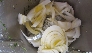 Pechugas en salsa de cebolla