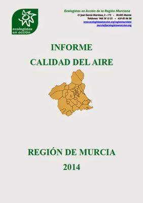 Informe de Ecologistas en Acción: La calidad del aire en la Región de Murcia durante 2014