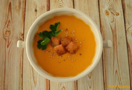 Recetas redondas de color cereza (y XIX) : Crema de calabaza con jengibre