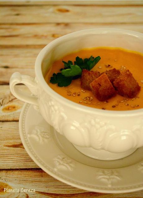 Recetas redondas de color cereza (y XIX) : Crema de calabaza con jengibre