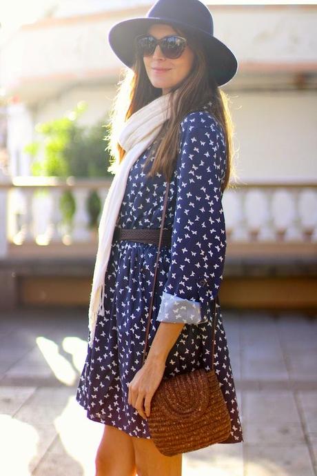 Butterflies Print Dress