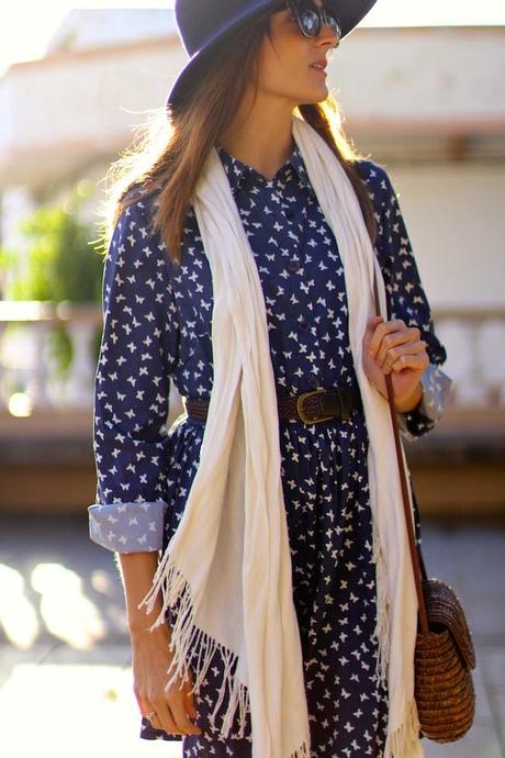 Butterflies Print Dress