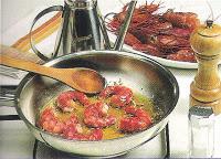 Carabineros y Kokotxas con salsa de Boniato Carabineros y Kokotxas con salsa de Boniato