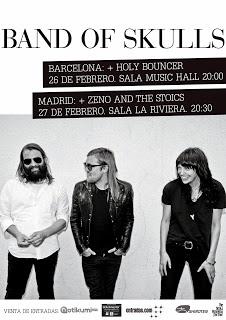 Aplazados hasta febrero los conciertos de Band of Skulls en Barcelona y Madrid