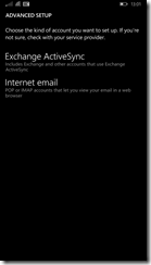 Configuración manual de activesync en Windows Phone