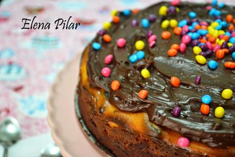 Cheescake de Oreo con base de brownie para celebrar que el blog cumple ¡¡¡4 añazos!!!