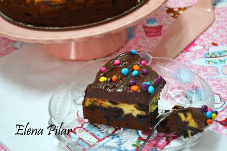 Cheescake de Oreo con base de brownie para celebrar que el blog cumple ¡¡¡4 añazos!!!