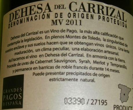 MV Tinto Crianza 2011, de Bodegas Dehesa Del Carrizal