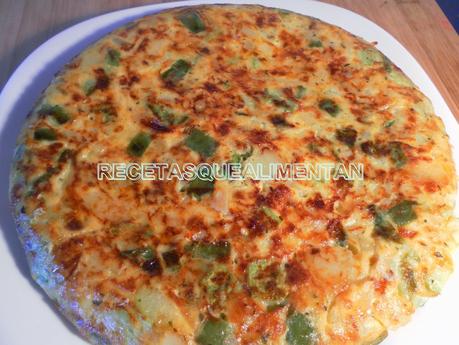 TORTILLA DE VERDURAS Y QUESO