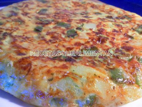 TORTILLA DE VERDURAS Y QUESO