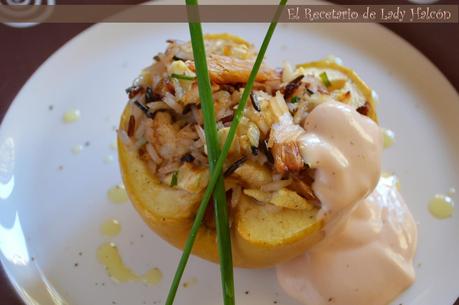 Manzanas rellenas de arroz