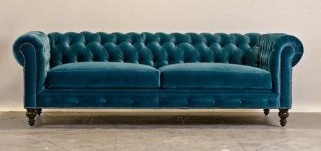 sofa chester terciopelo azul