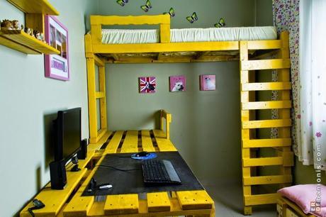 Dormitorio compartido con literas handmade_palets1