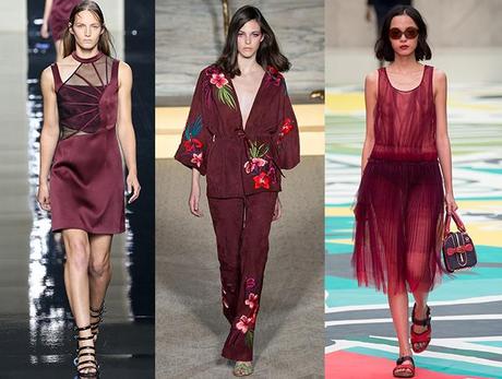 Total look Marsala: Matthew Williamson, Burberry s/s 2015