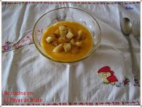 Crema de verduras y arroz al azafrán