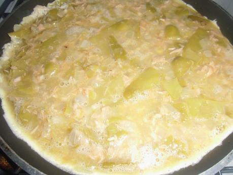 Tortilla de judías verdes y atún